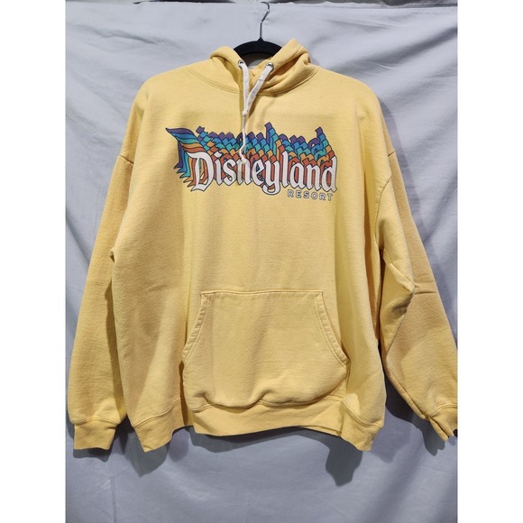 Disneyland Resort Yellow Retro Style Logo Hoodie Size XL - Picture 1 of 6